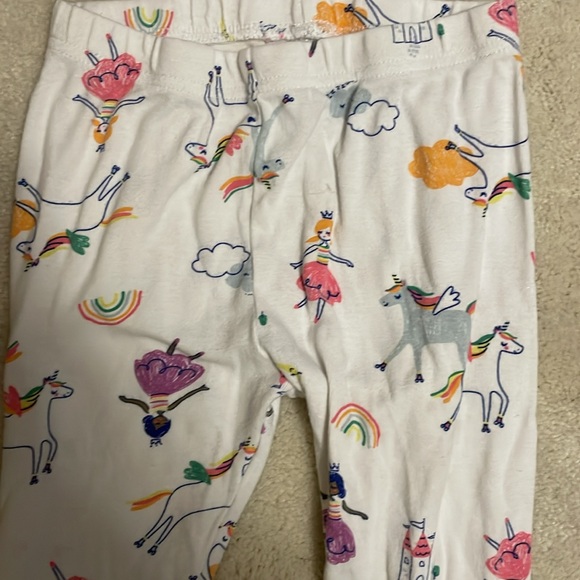 CARTERS UGC Girls Size 7 Long Sleeve Pajama Set Rainbow Ballerinas Unicorn Cloud - Picture 6 of 9